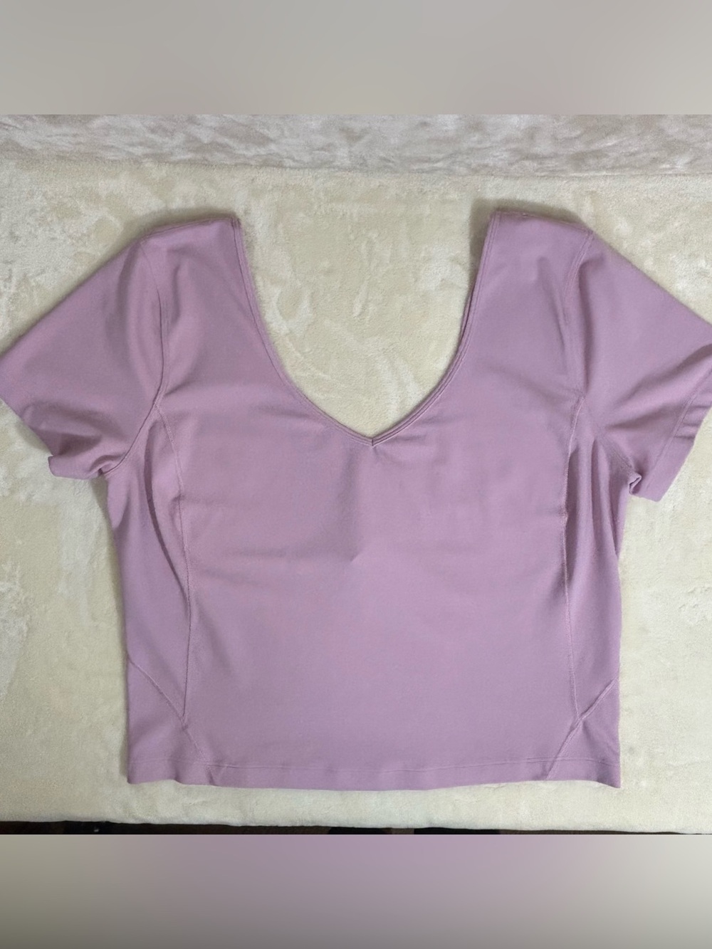 Women’s Lululemon Align Tee Lilac V-Neck Athletic Crop Top Size 12